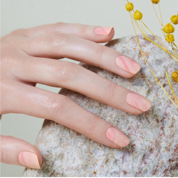 *Retired* Color Street: Pebble Rebel | Marble Pastel Pink Spring Swirl Peach - Picture 5 of 10